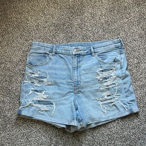 American Eagle Outfitters Distressed Light Blue Jean Shorts